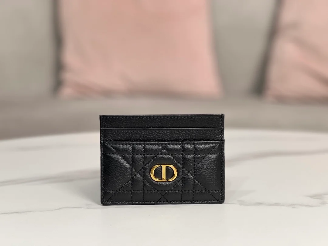 디올 카로 5-슬롯 카드 지갑 블랙