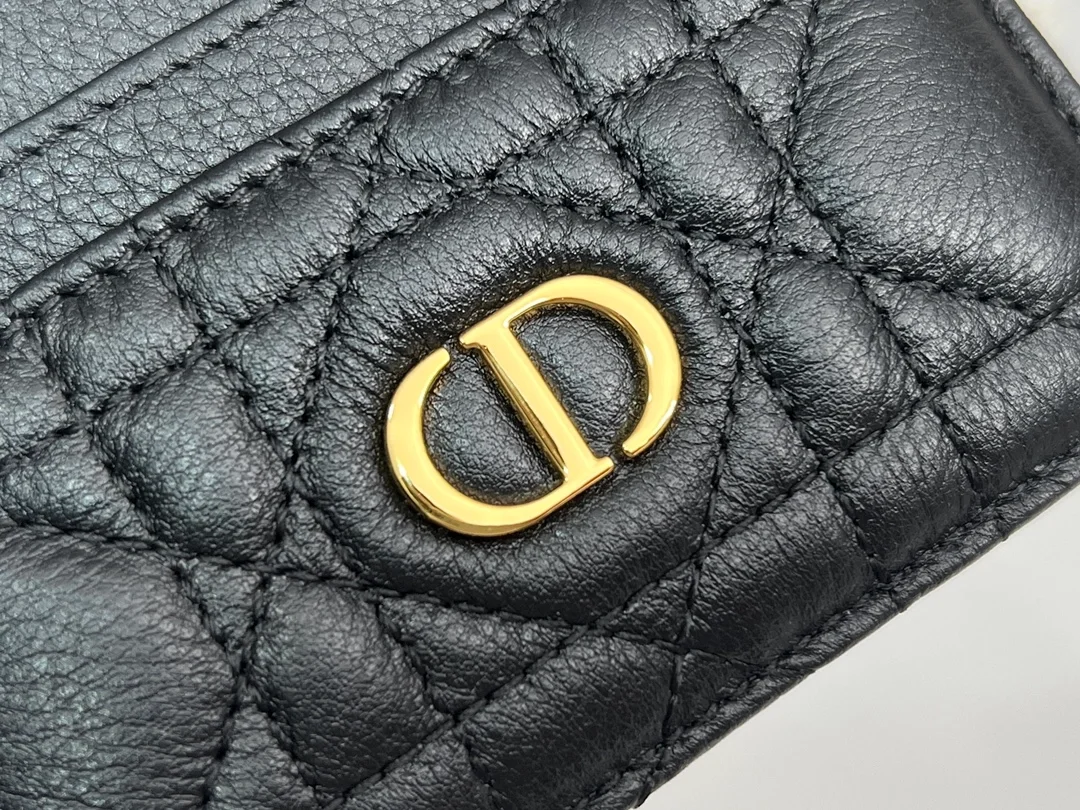 디올 카로 5-슬롯 카드 지갑 블랙