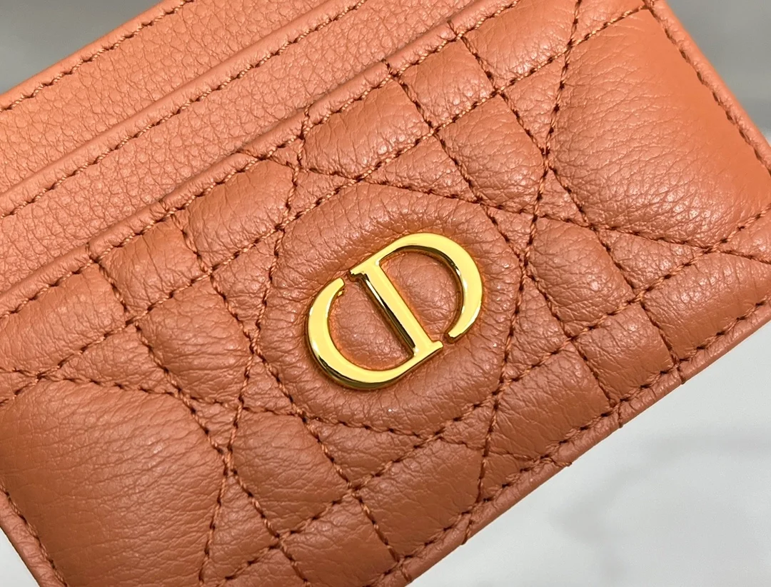 디올 카로 5-슬롯 카드 지갑 로즈