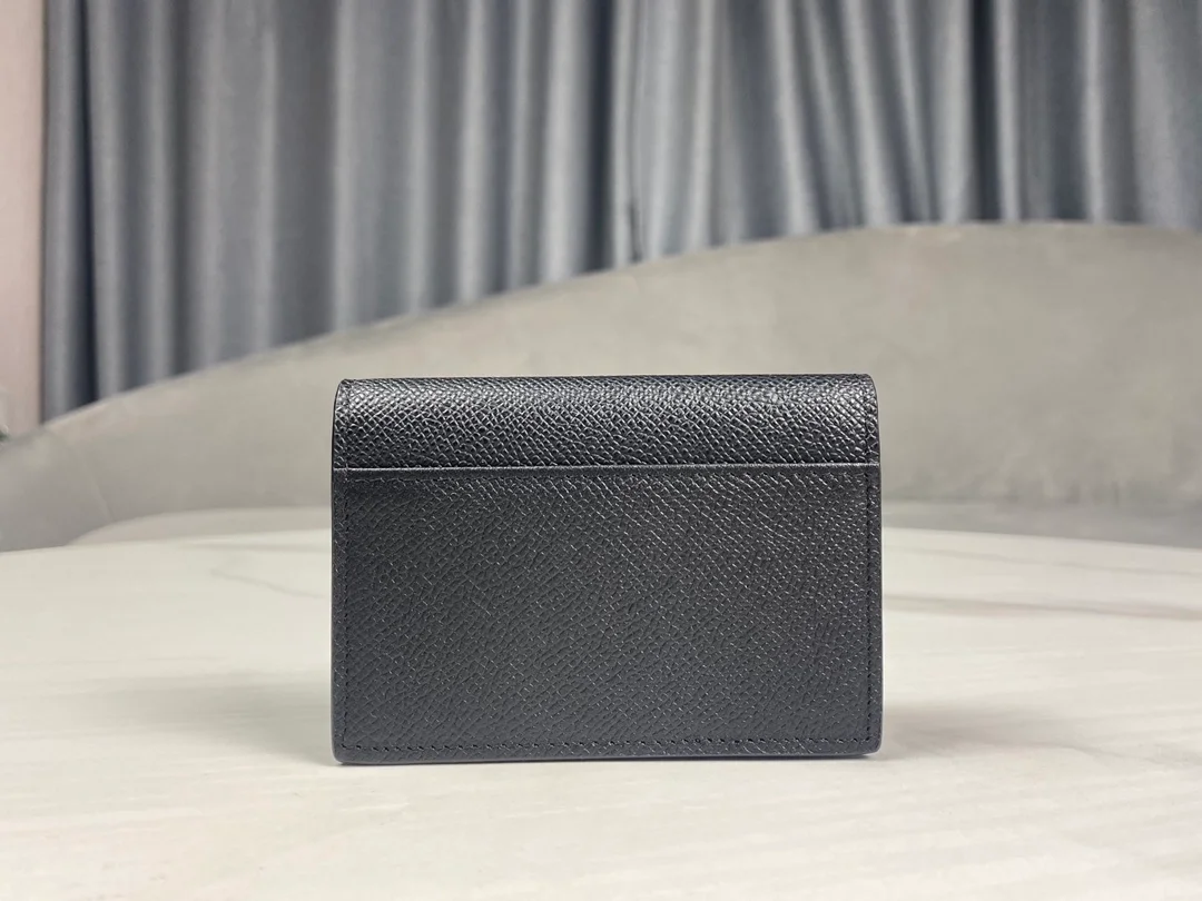 디올 새들 플랩 카드 지갑 블랙