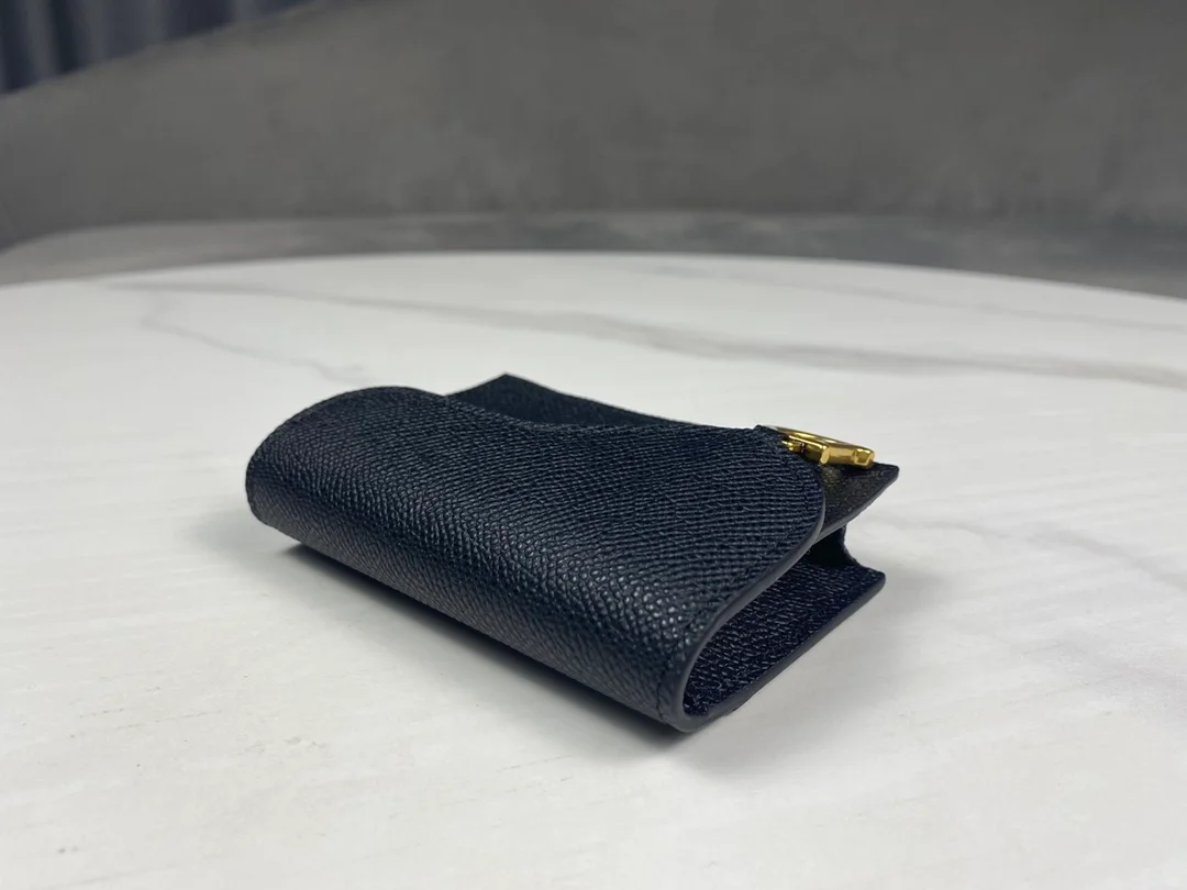 디올 새들 플랩 카드 지갑 블랙