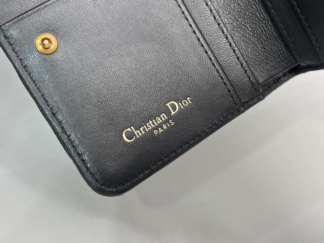 디올 카로 컴팩트 지퍼 지갑 블랙