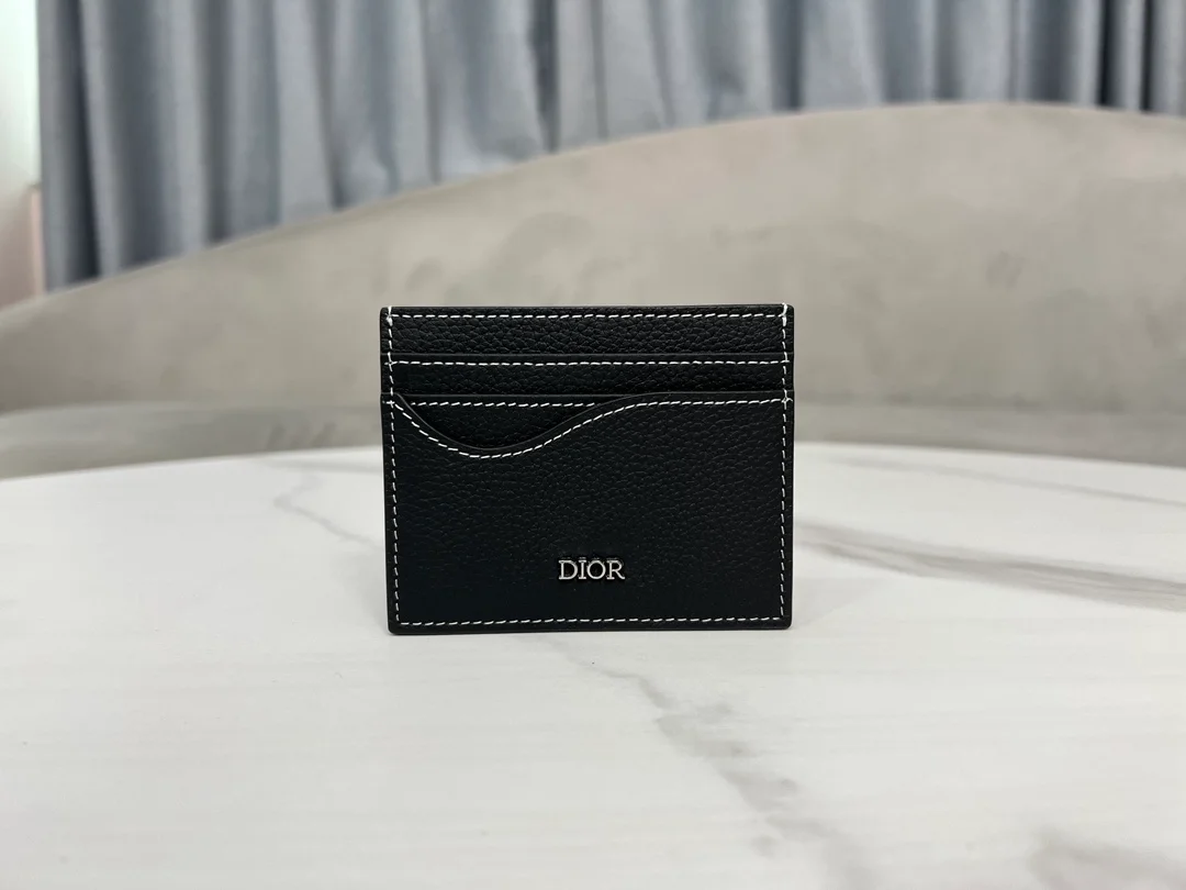 디올 새들 2단 카드 지갑 블랙