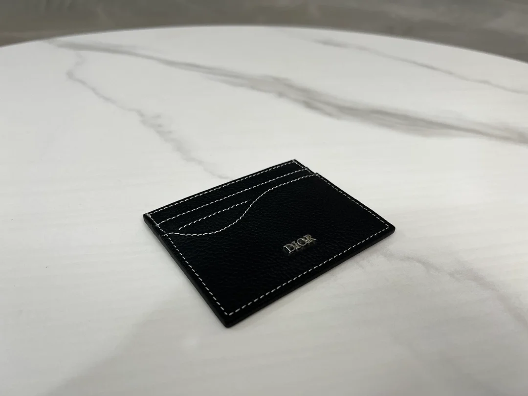 디올 새들 2단 카드 지갑 블랙