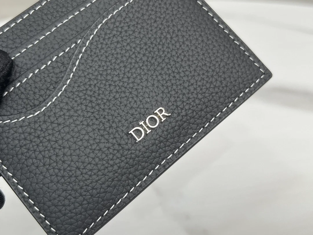 디올 새들 2단 카드 지갑 블랙