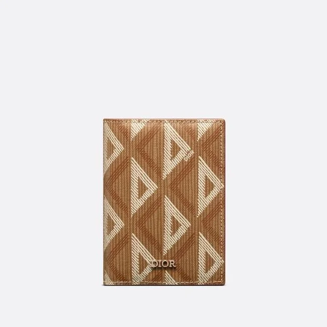 디올 2단 카드 홀더 브라운