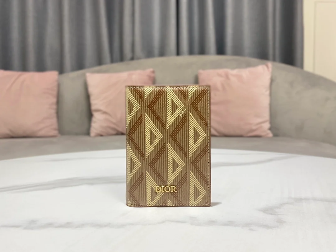 디올 2단 카드 홀더 브라운