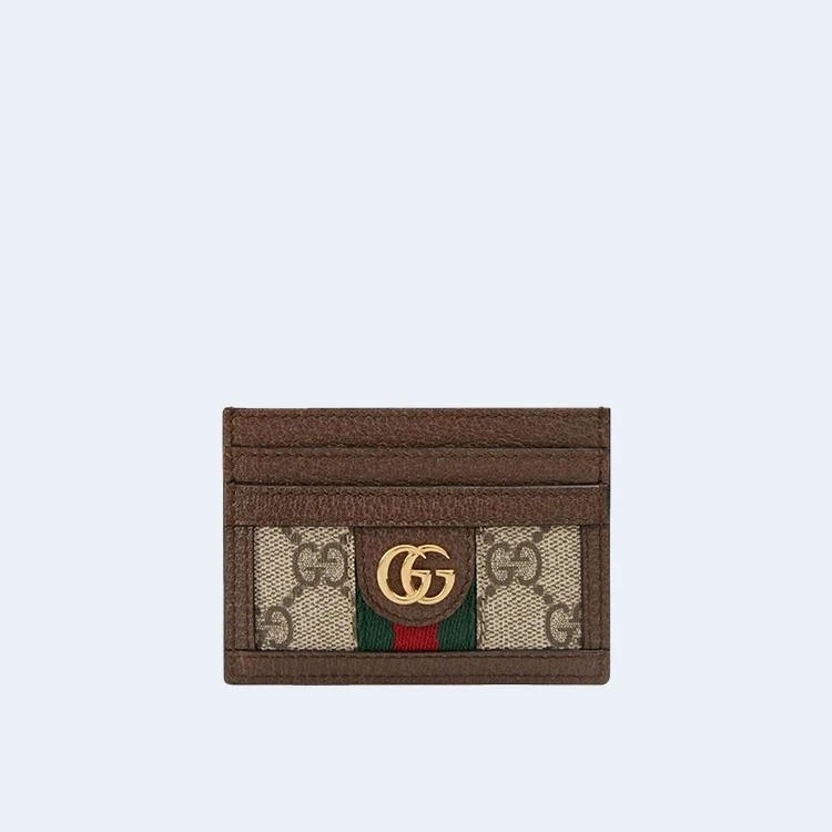 구찌 오피디아 GG 수프림 카드 지갑 베이지