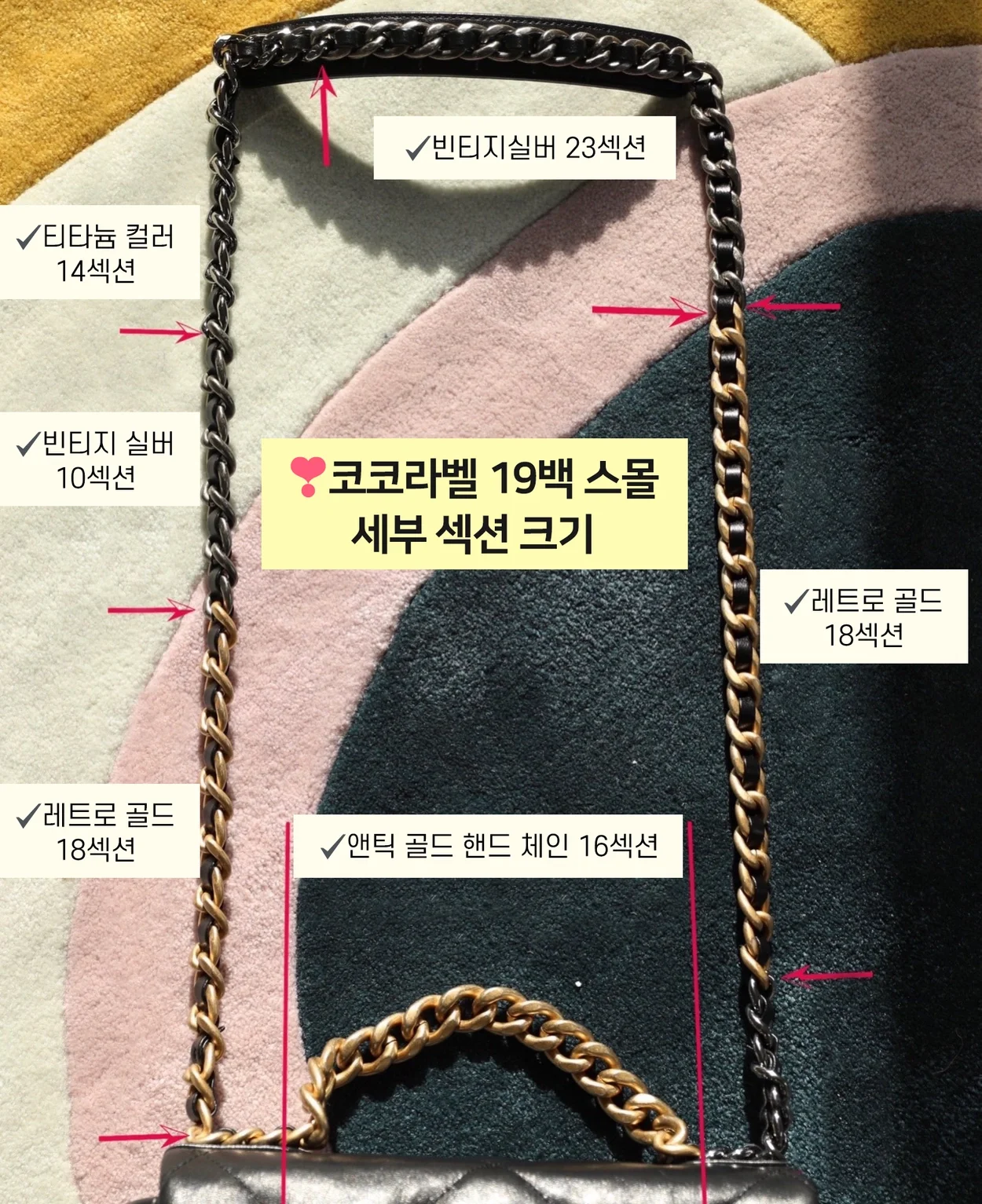 샤넬 19백 미디움 램스킨 블랙 골드