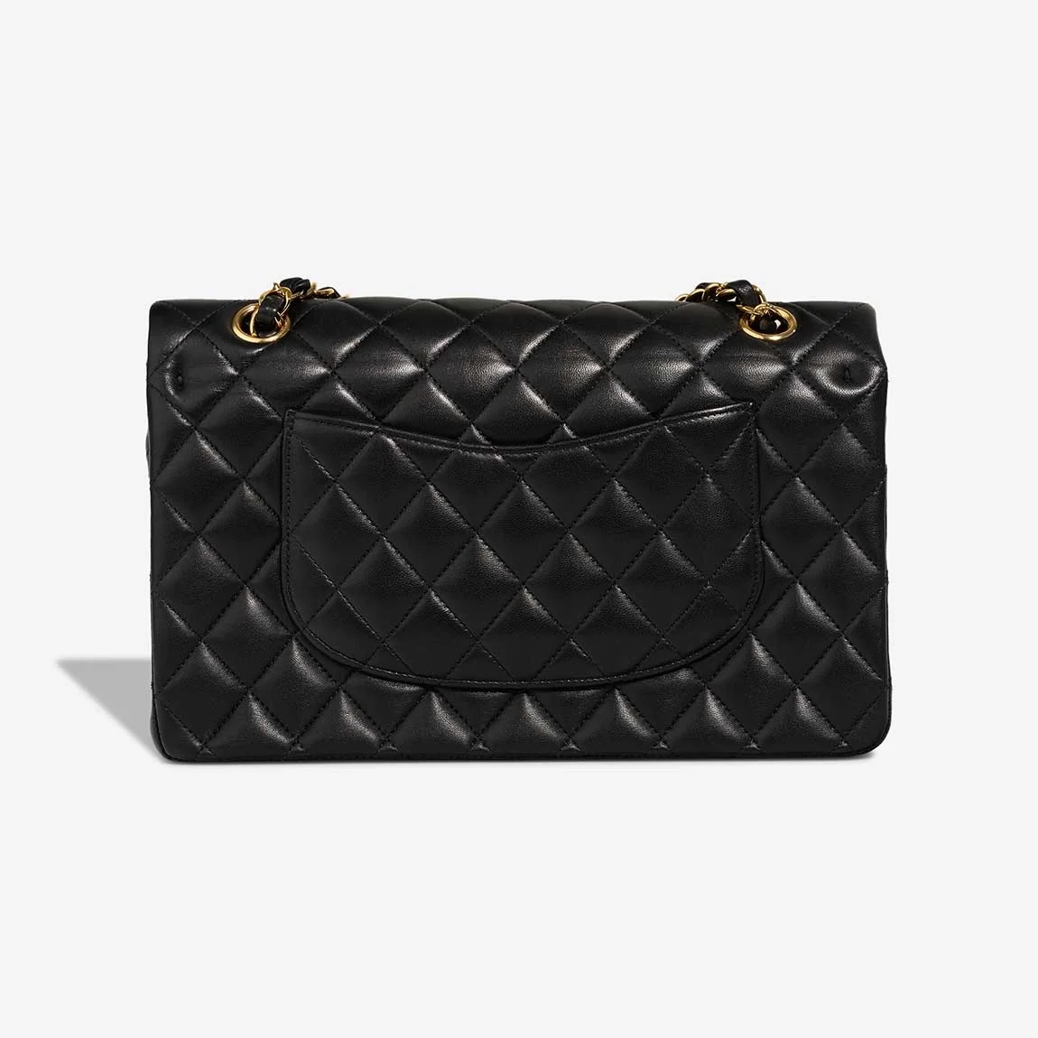샤넬 클래식 미디움 램스킨 블랙 골드