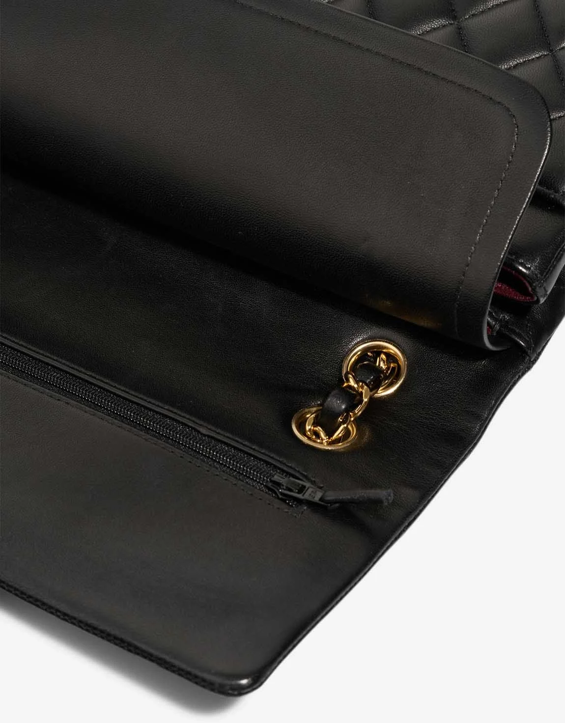 샤넬 클래식 미디움 램스킨 블랙 골드