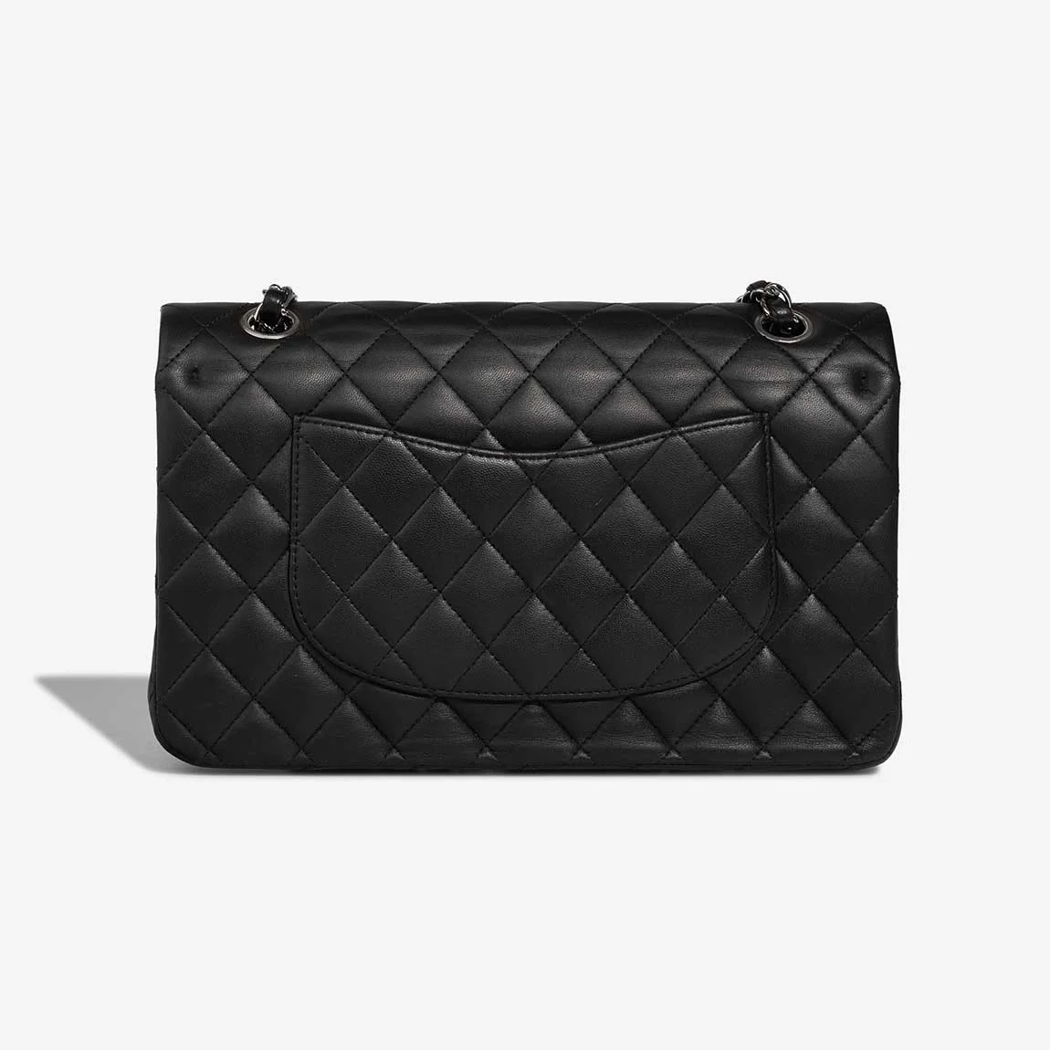 샤넬 클래식 미디움 램스킨 블랙 실버