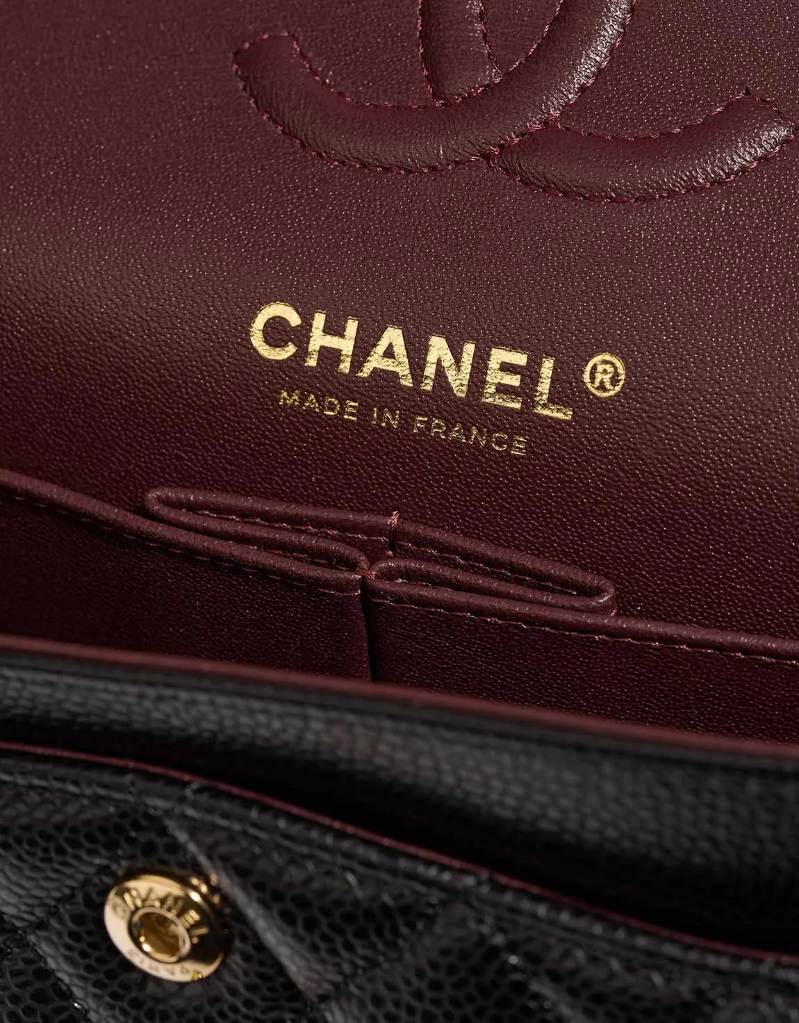 샤넬 클래식 스몰 캐비어 블랙 골드