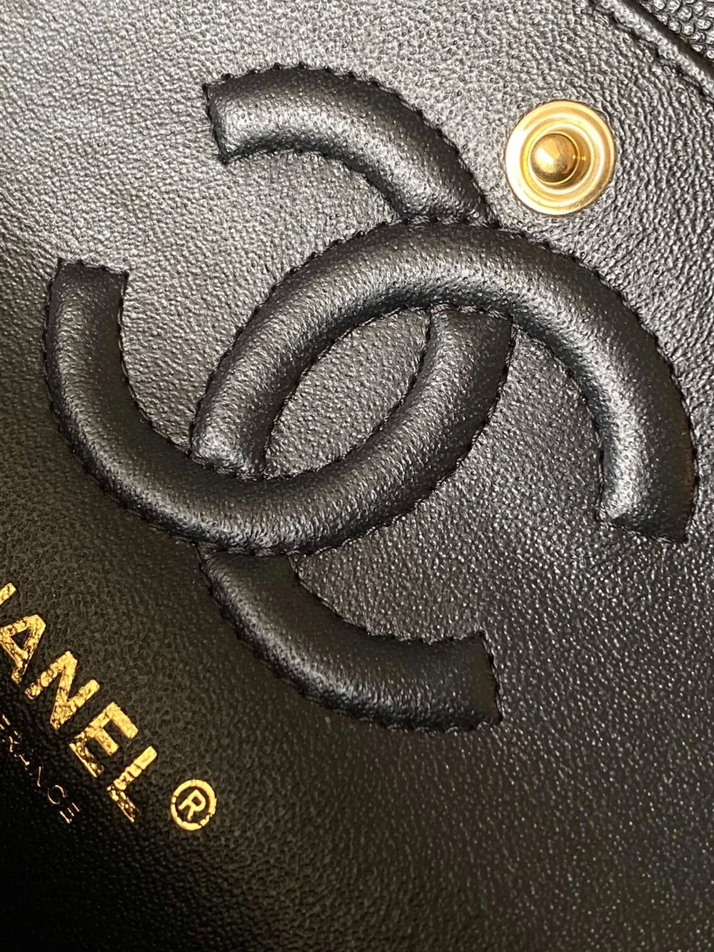 샤넬 클래식 스몰 캐비어 블랙 골드