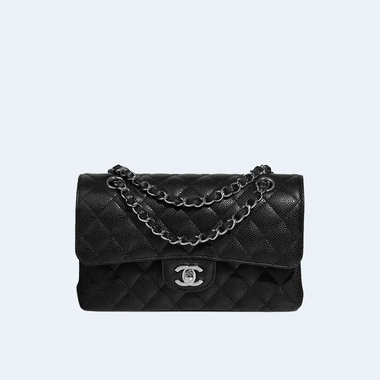 샤넬 클래식 스몰 캐비어 블랙 실버