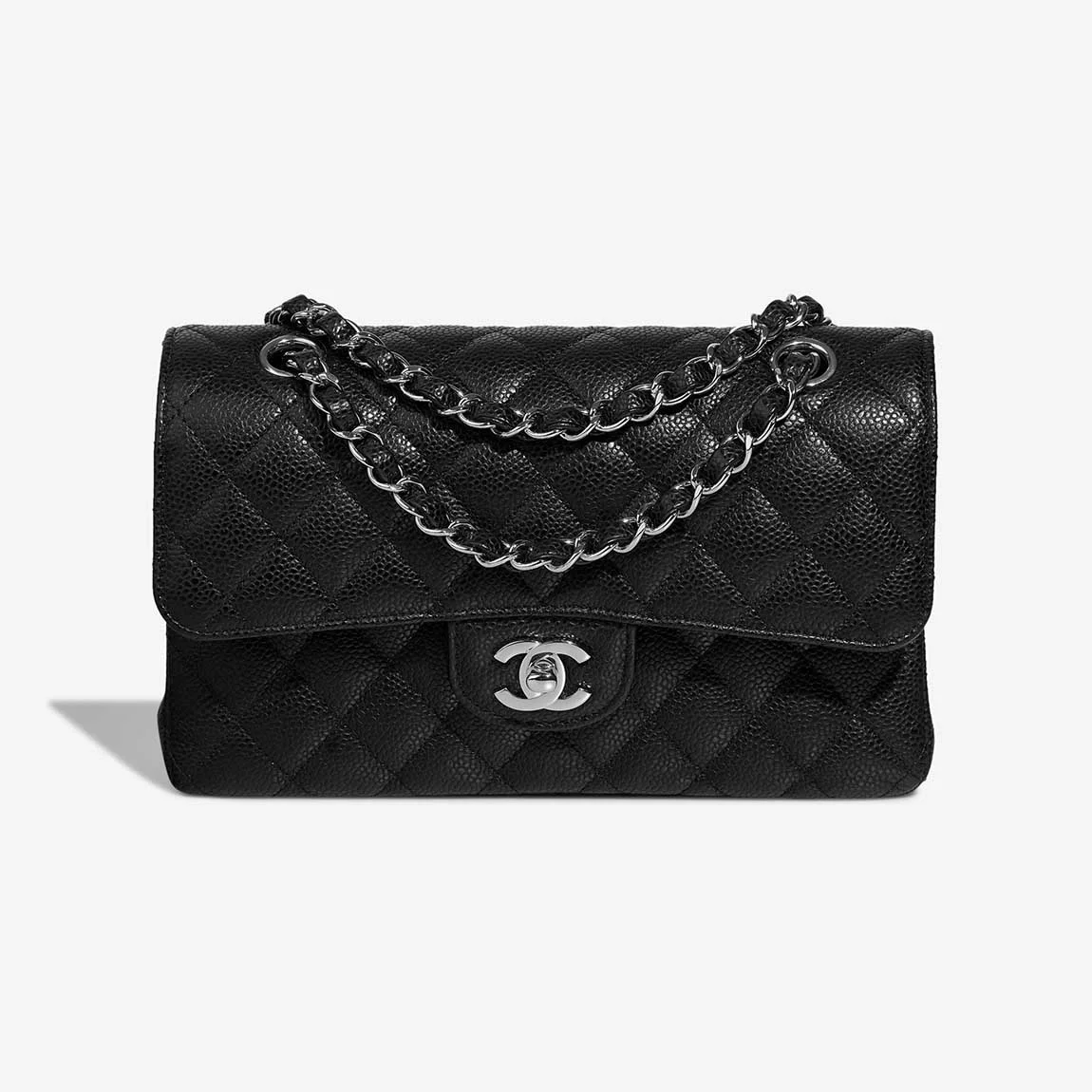 샤넬 클래식 스몰 캐비어 블랙 실버