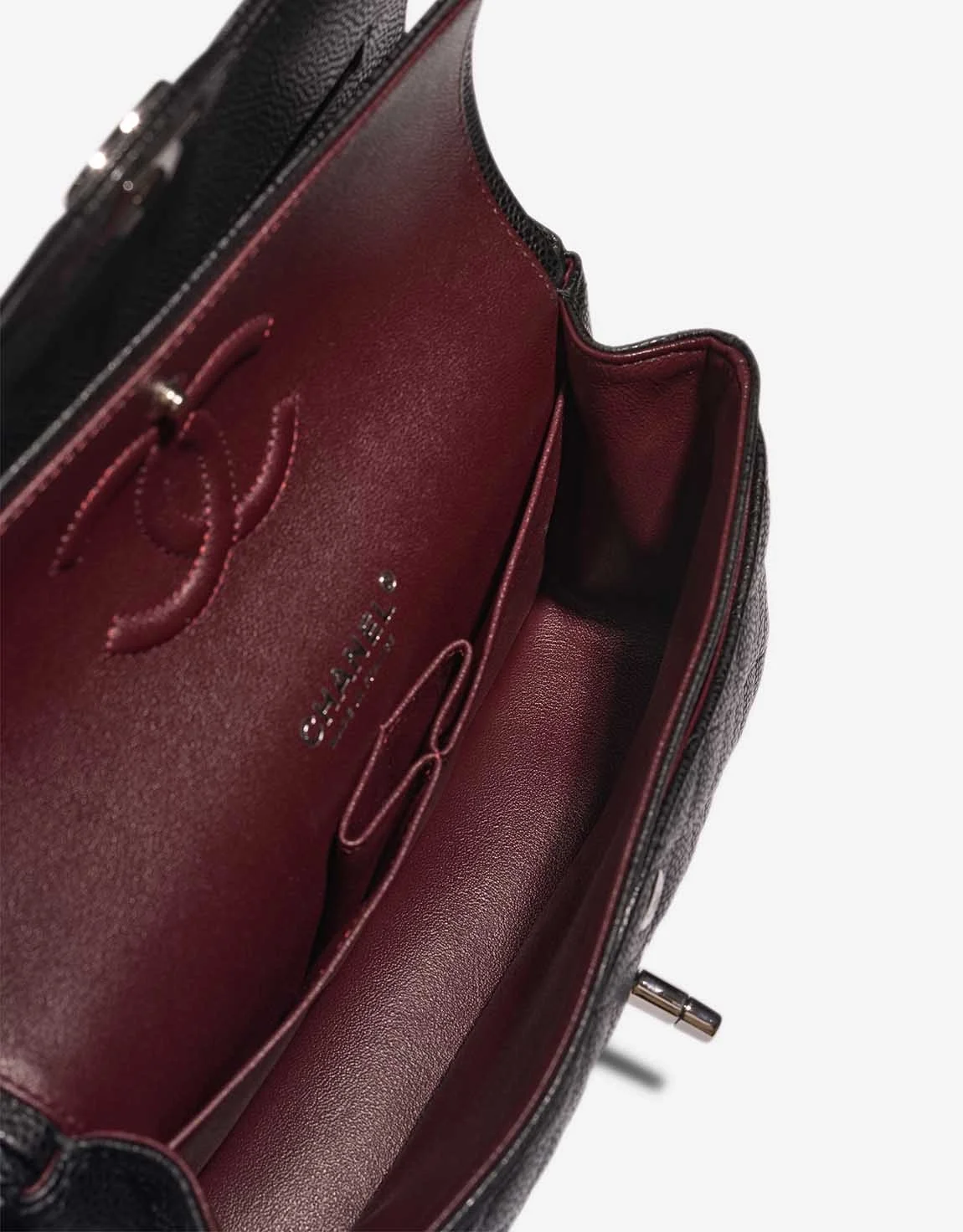 샤넬 클래식 스몰 캐비어 블랙 실버