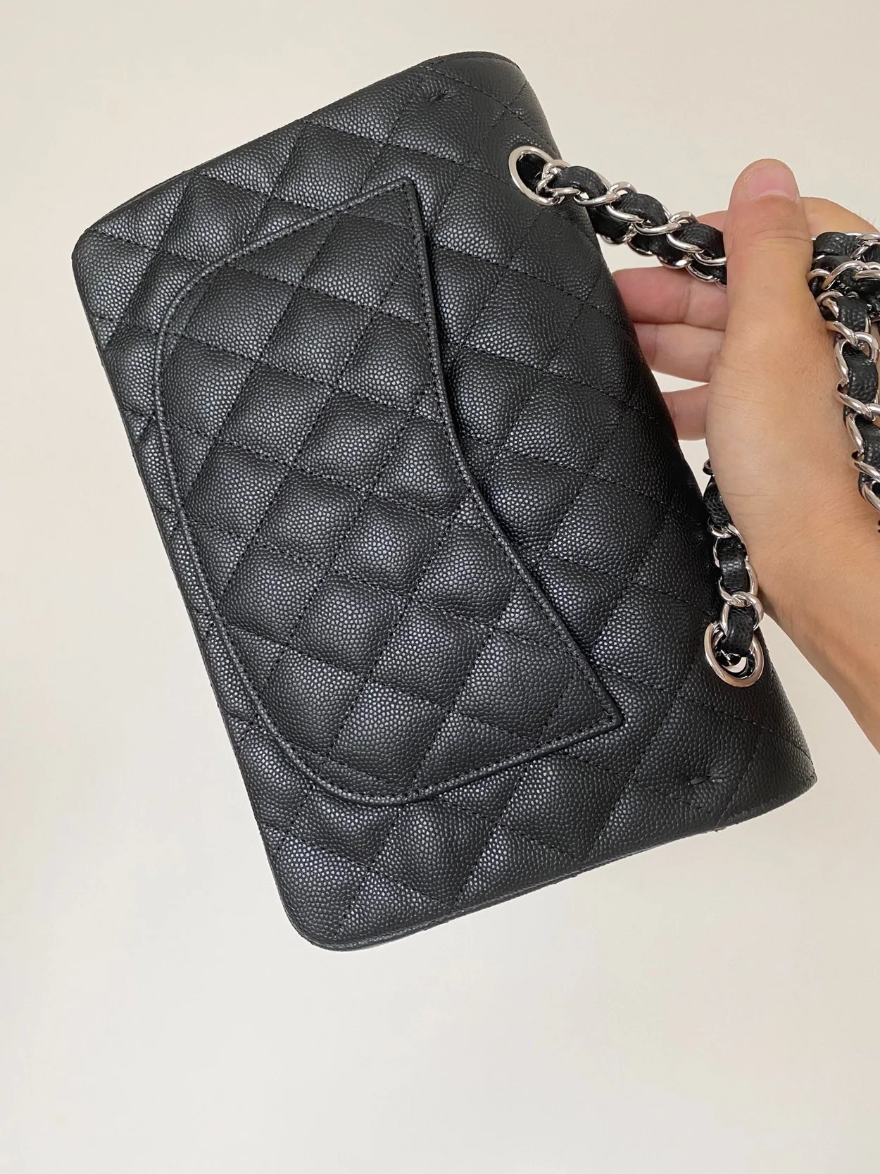 샤넬 클래식 스몰 캐비어 블랙 실버