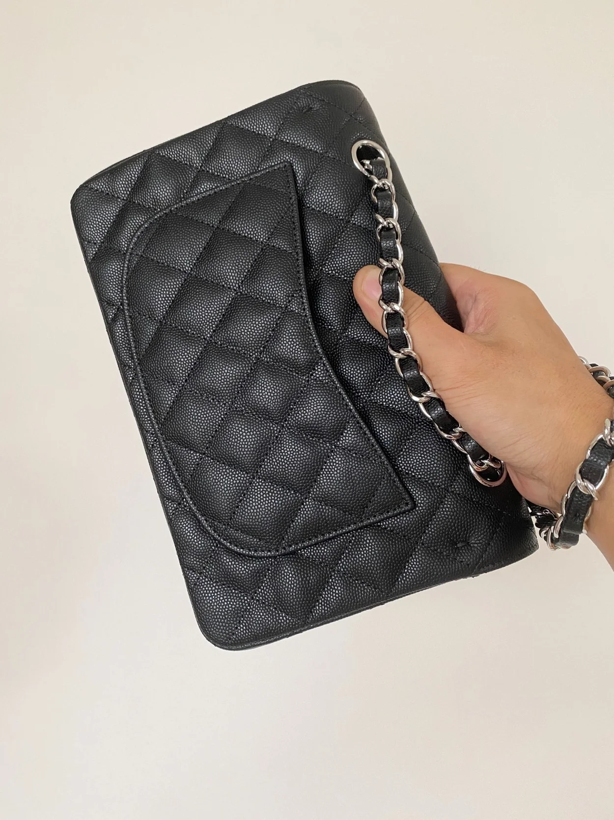 샤넬 클래식 스몰 캐비어 블랙 실버