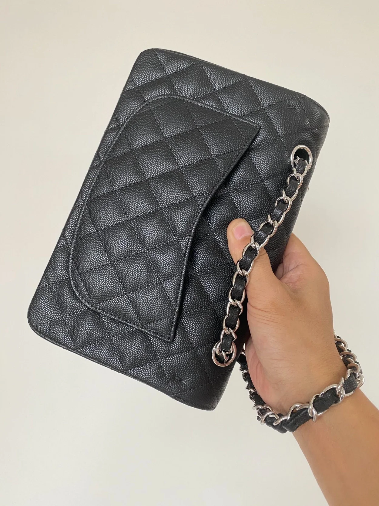 샤넬 클래식 스몰 캐비어 블랙 실버