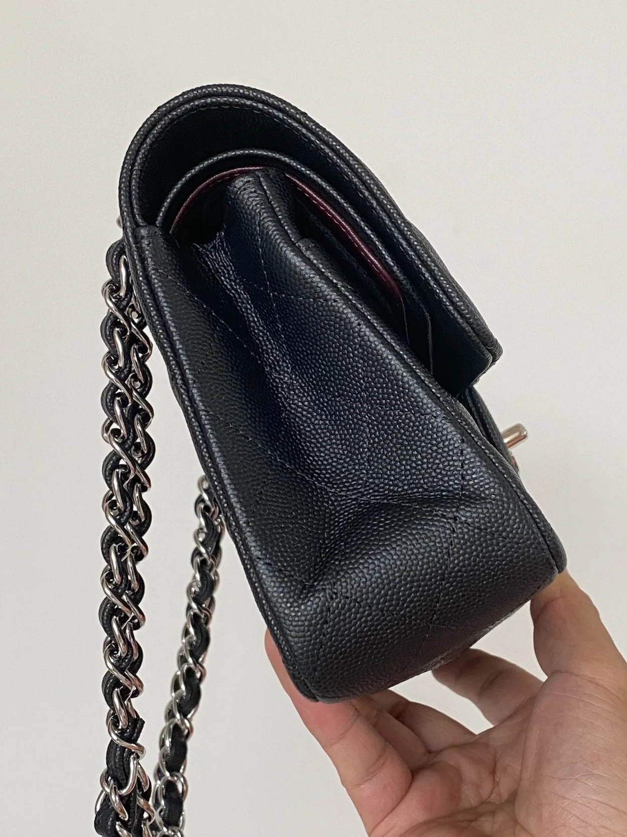 샤넬 클래식 스몰 캐비어 블랙 실버