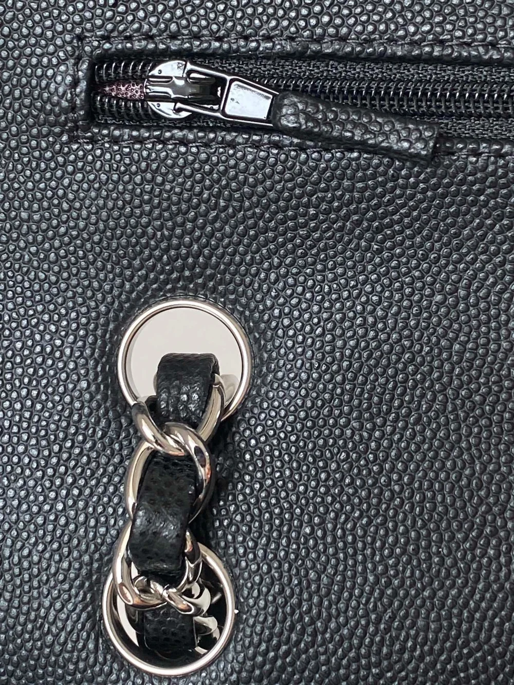 샤넬 클래식 스몰 캐비어 블랙 실버