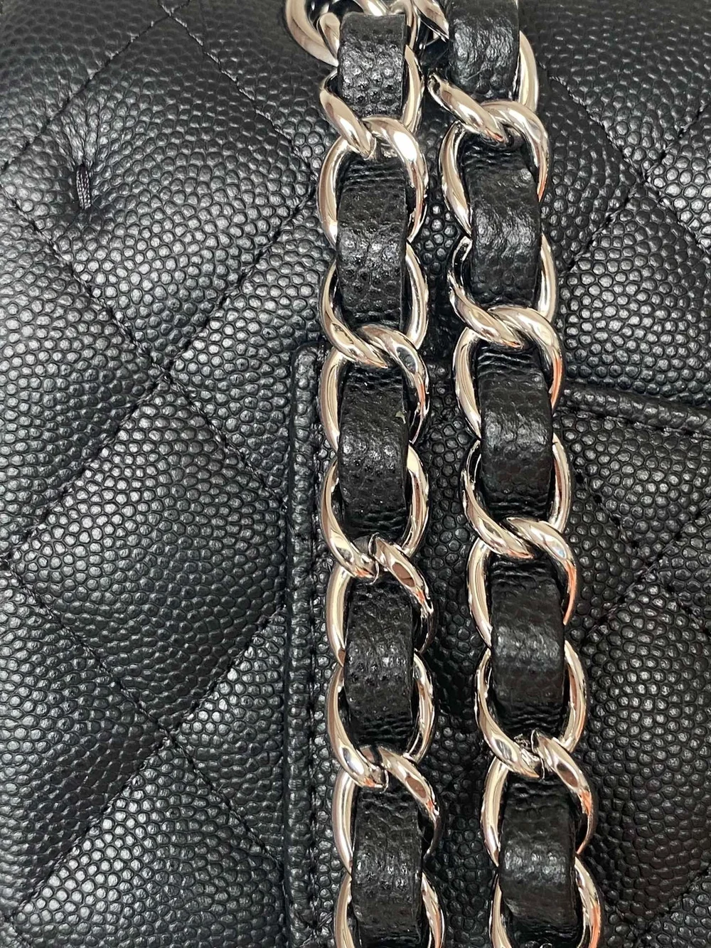 샤넬 클래식 스몰 캐비어 블랙 실버