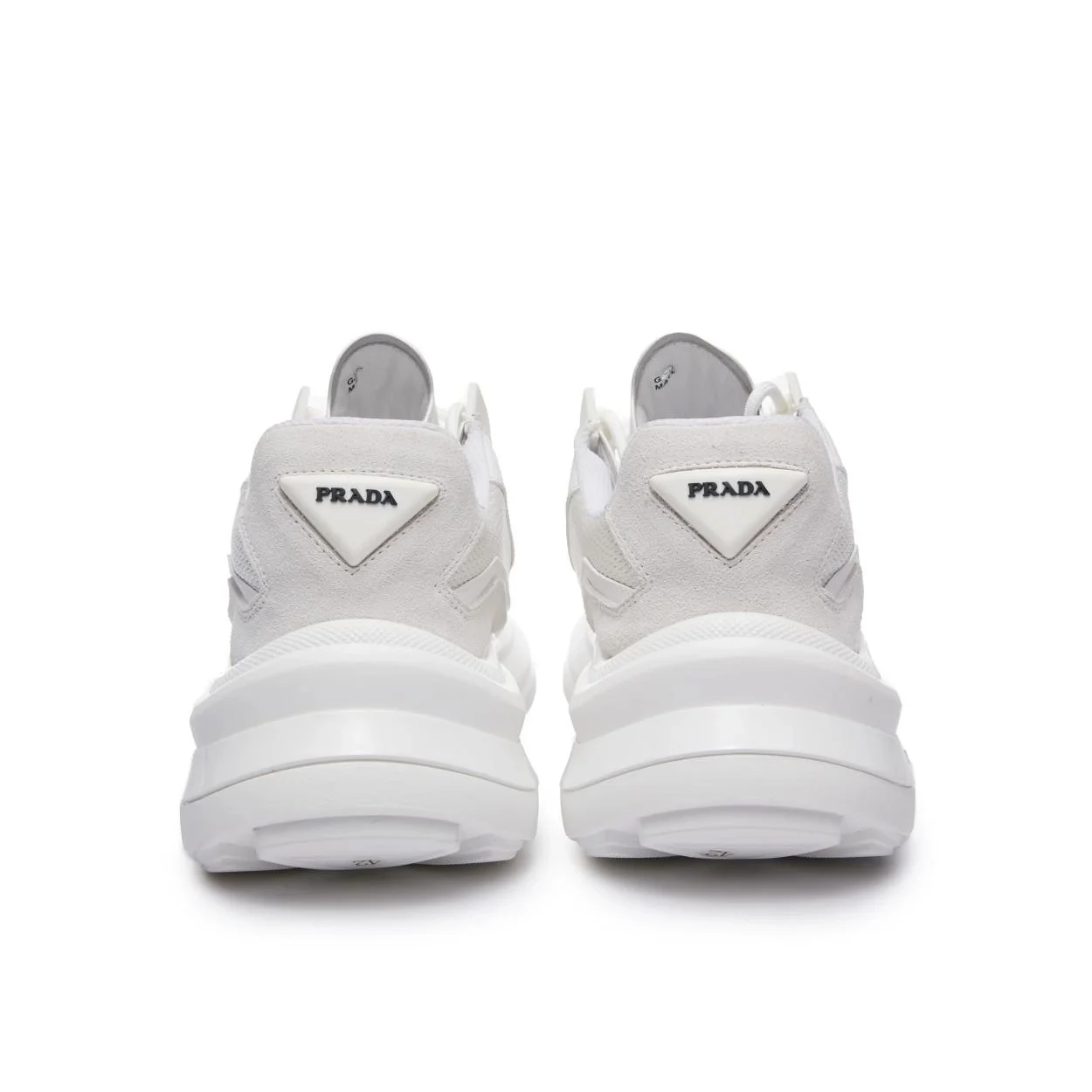 프라다 패널 가죽 청키 스니커즈 화이트