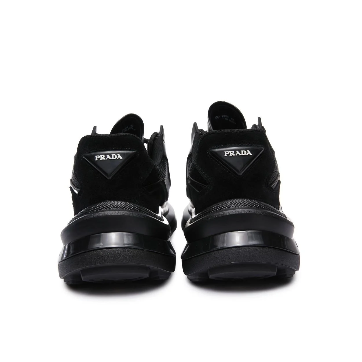프라다 패널 가죽 청키 스니커즈 블랙