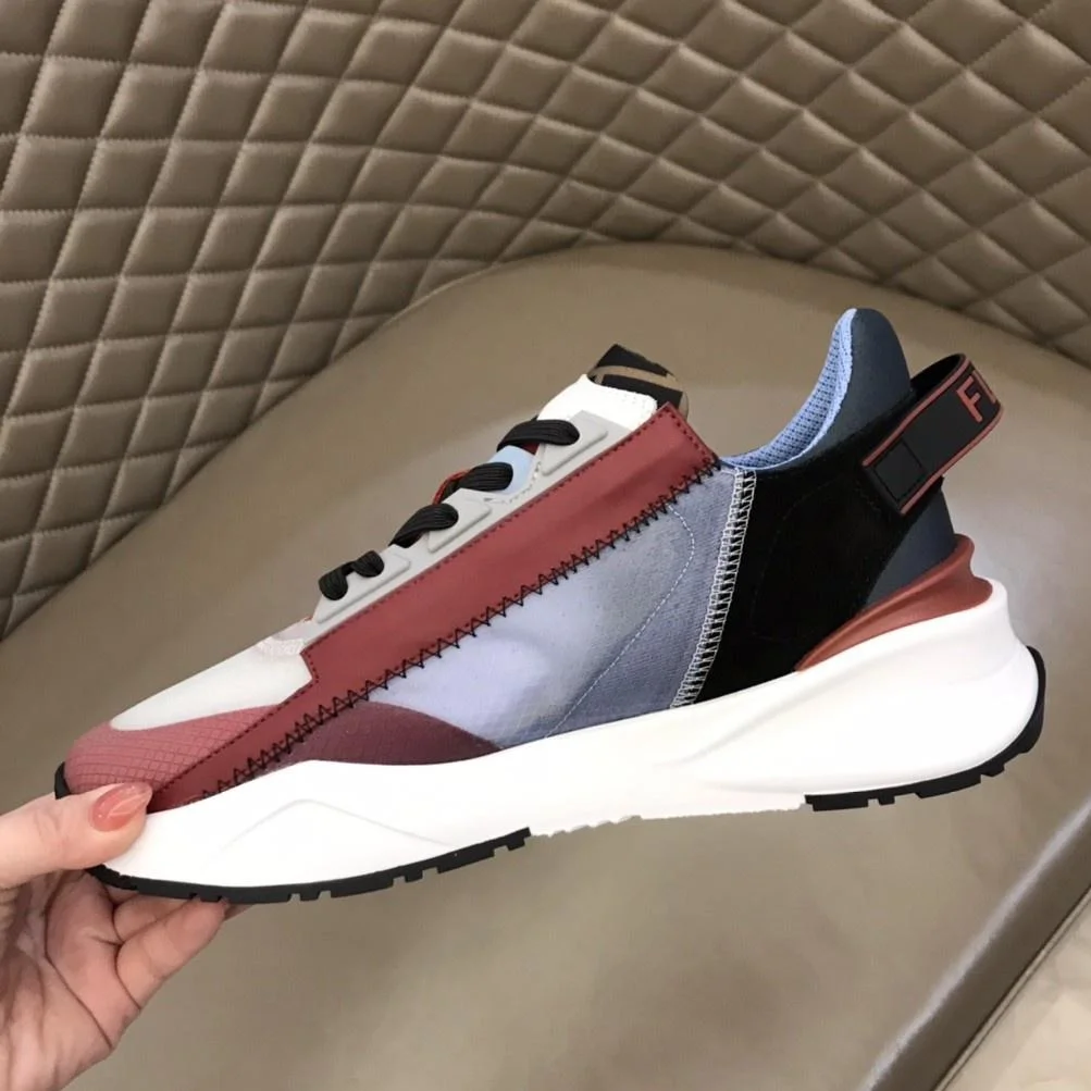 펜디 플로우 레드 나일론 로우탑 스니커즈