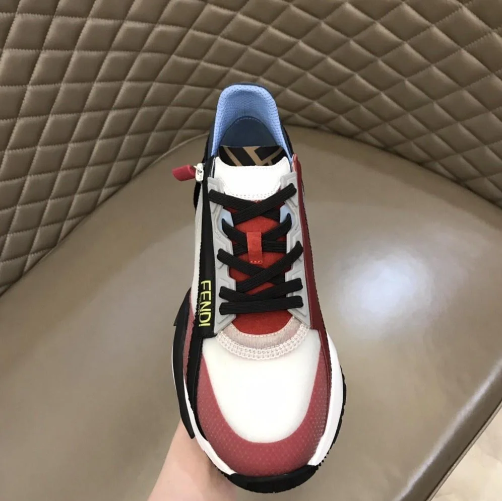 펜디 플로우 레드 나일론 로우탑 스니커즈