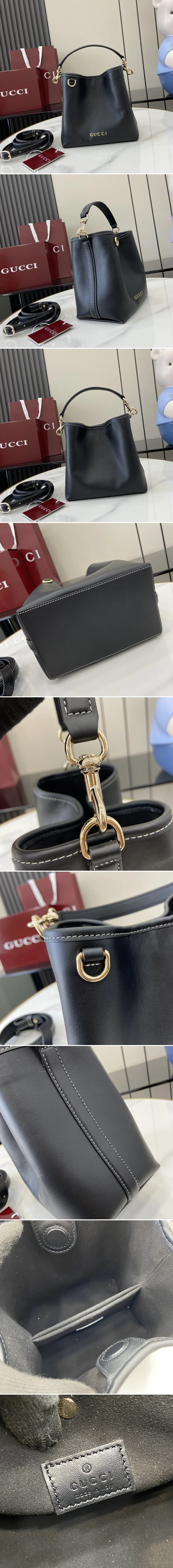 구찌 GUCCI 엠블럼 버킷백