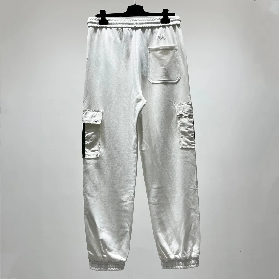 구찌 웹 스트라이프 팬츠 화이트