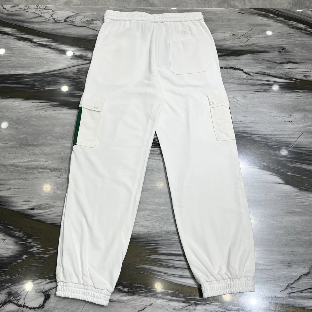 구찌 웹 스트라이프 팬츠 화이트