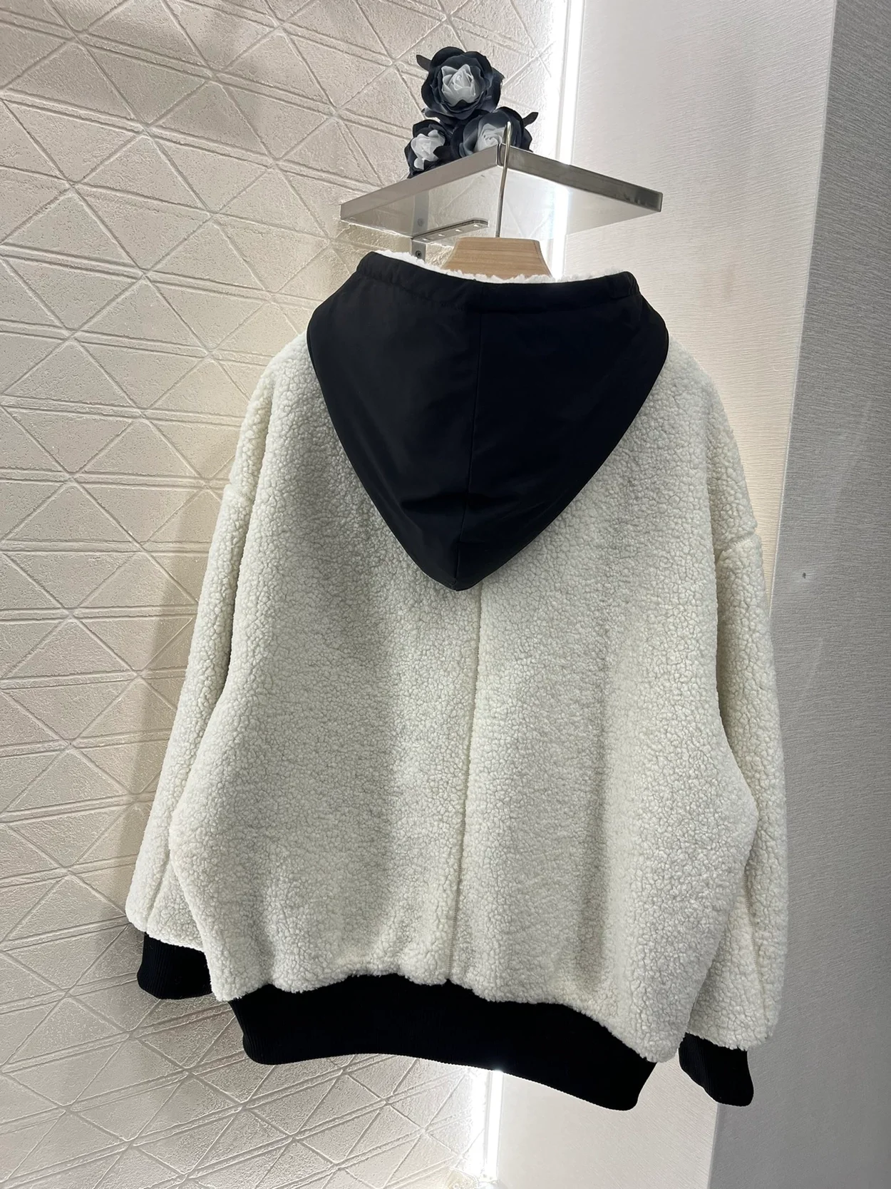 캐나다구스 오버사이즈 플리스 후디 아이보리