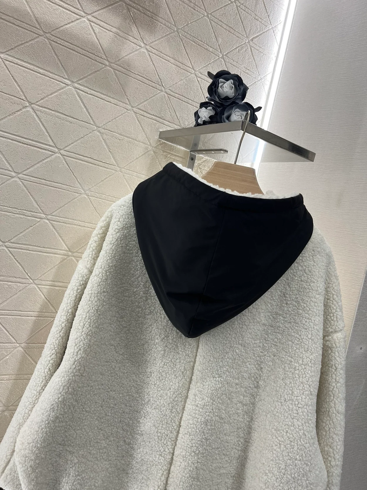 캐나다구스 오버사이즈 플리스 후디 아이보리