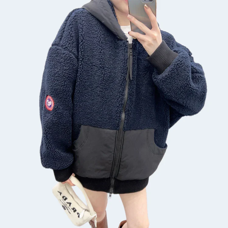 캐나다구스 오버사이즈 플리스 후디 네이비