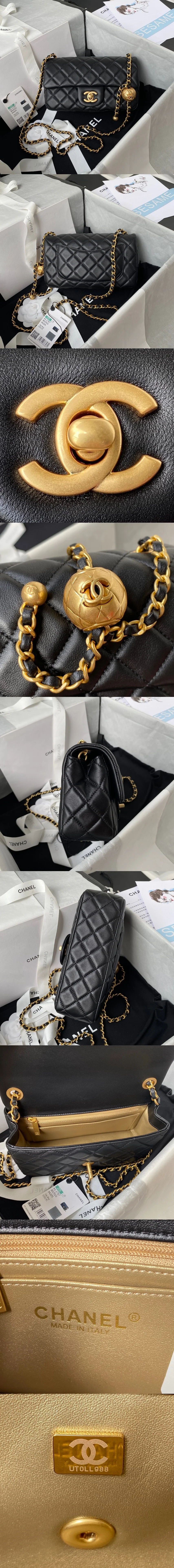 샤넬 클래식 골드 뉴미니 골든볼 AS1787