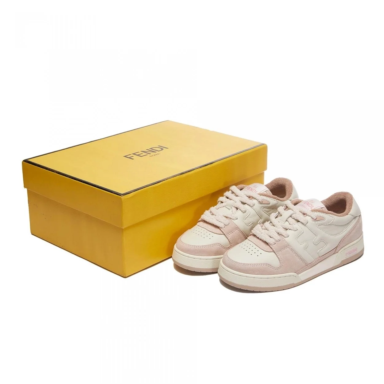 펜디 매치 핑크 스웨이드 로우탑 스니커즈