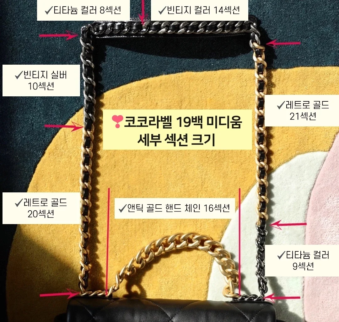 샤넬 19백 라지 램스킨 블랙 골드