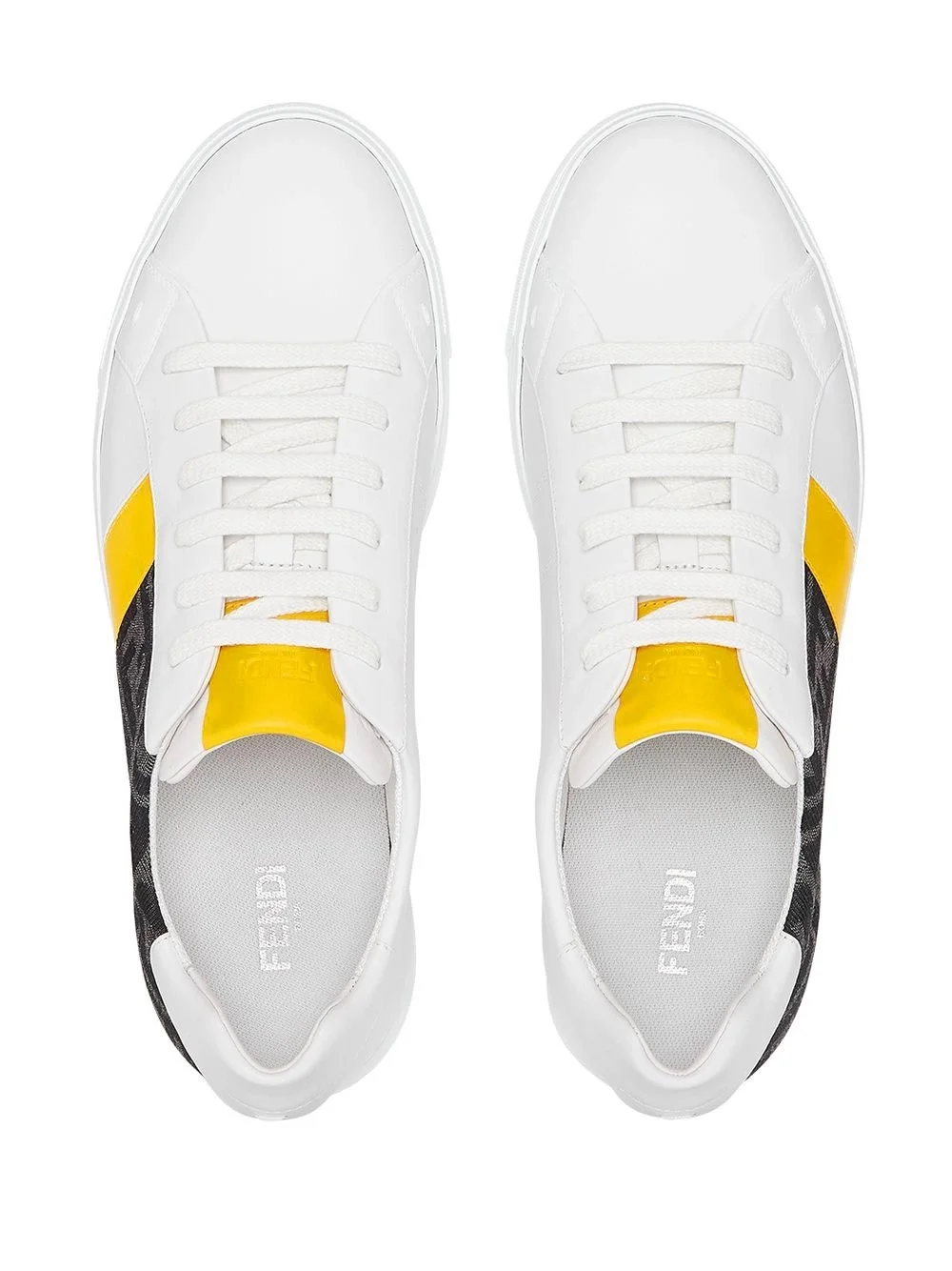 펜디 FF 로고 프린트 옐로우 로우탑 스니커즈