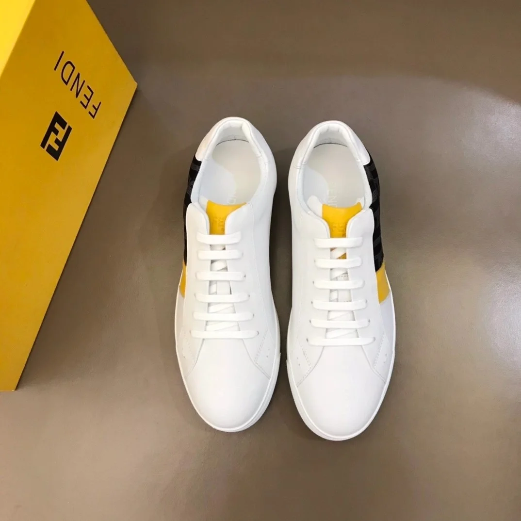 펜디 FF 로고 프린트 옐로우 로우탑 스니커즈