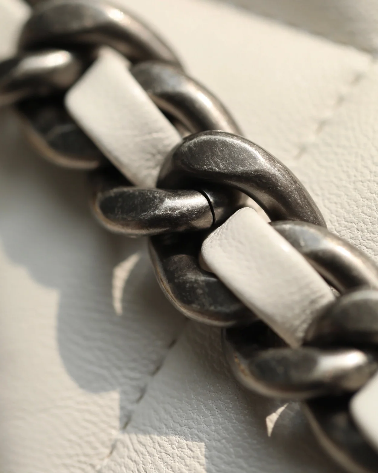 샤넬 19백 라지 램스킨 화이트 골드