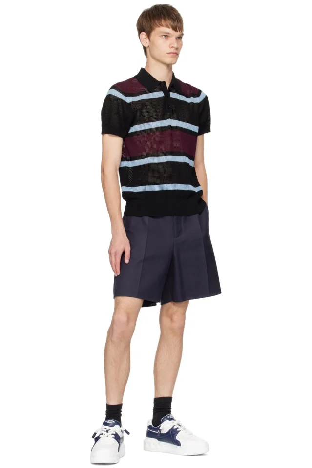 발렌티노 원스터드 로우탑 스니커즈 화이트 & 네이비