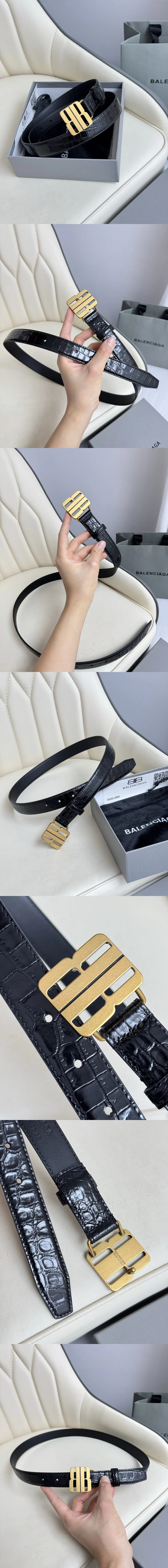 발렌시아가 BB 나노 금장 벨트