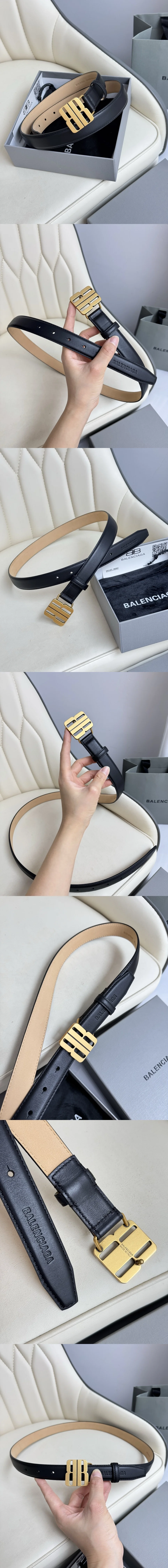 발렌시아가 BB 나노 금장 벨트