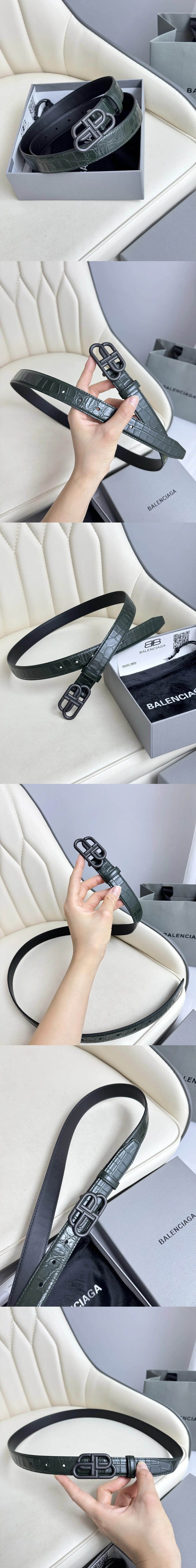 발렌시아가 BB 로고 씬 벨트