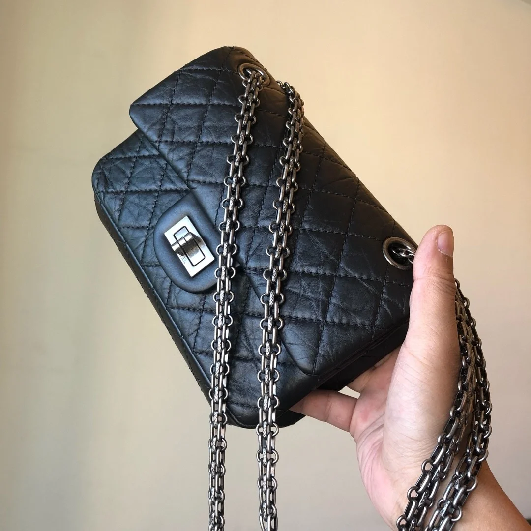 샤넬 2.55 빈티지 미니 플랩백 블랙 실버