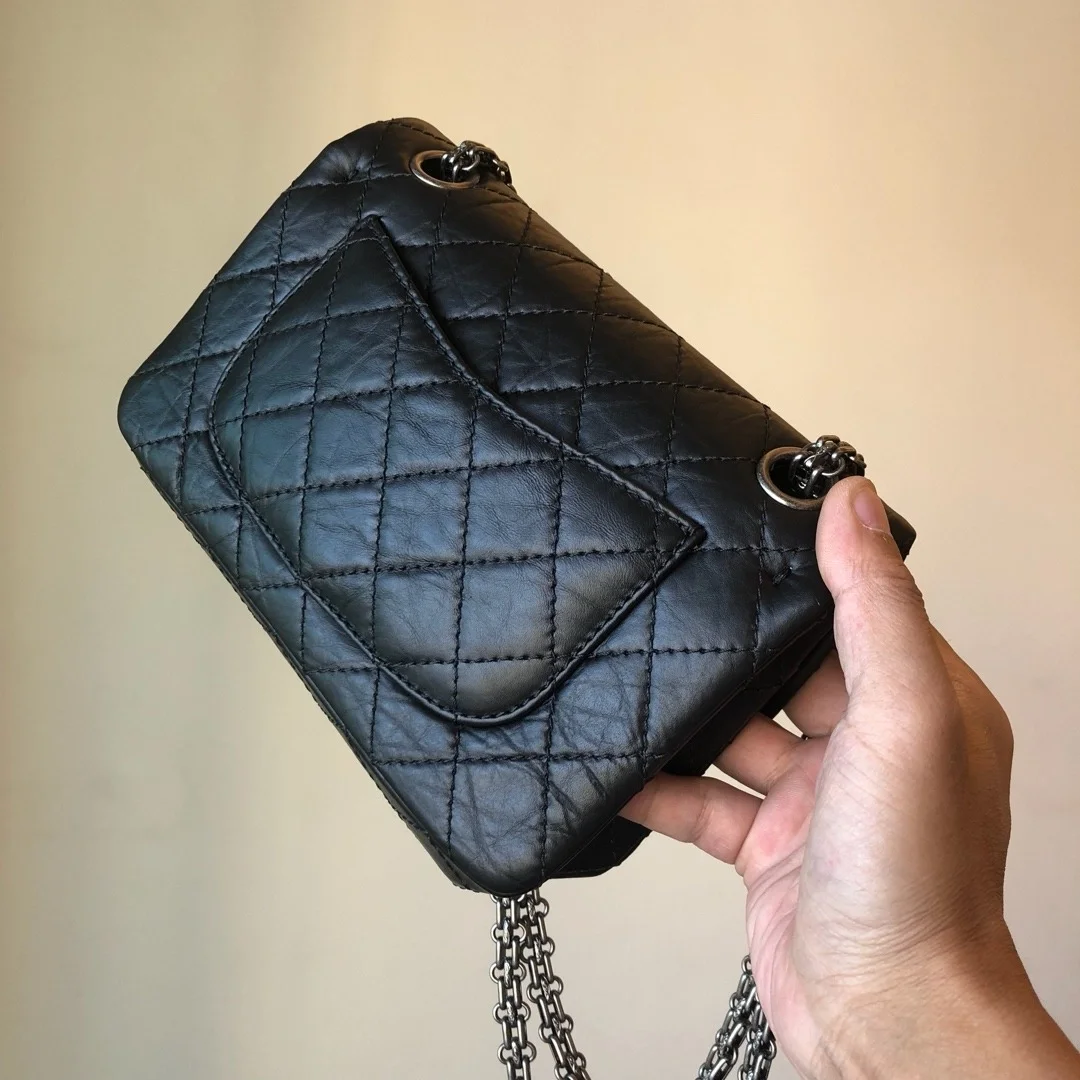 샤넬 2.55 빈티지 미니 플랩백 블랙 실버