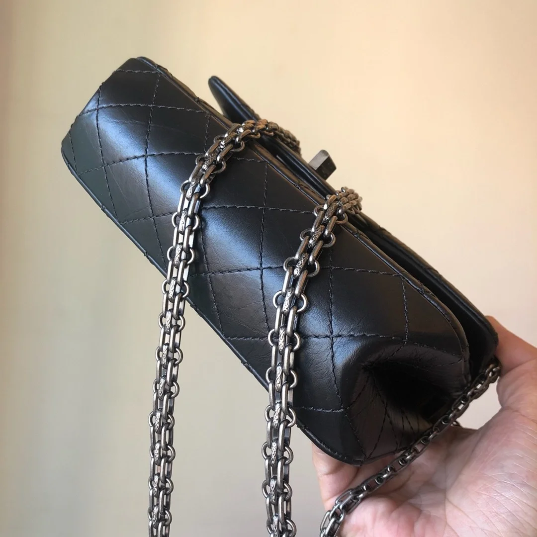 샤넬 2.55 빈티지 미니 플랩백 블랙 실버